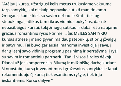 MEILĖS PSICHOLOGIJA - Gilus santykių kursas